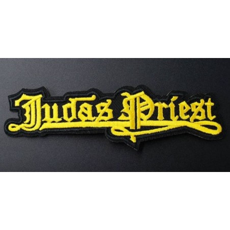 Patch Judas Priest Jaune Groupe Hard Rock 13x4 cm Écusson Thermocollant pour Veste Blouson
