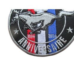 Patch Ford Mustang 60ème Anniversaire 1964-2024 9cm Écusson Thermocollant
