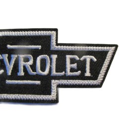 Patch Logo Chevrolet Schwarz und Weiß 10,5x4cm Aufbügler
