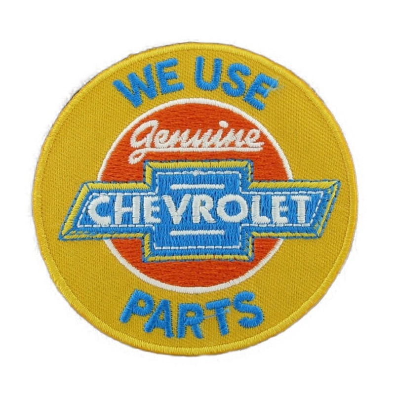 Patch We Use Genuine Chevrolet Parts 7.5 cm Écusson Thermocollant Veste Chemises
