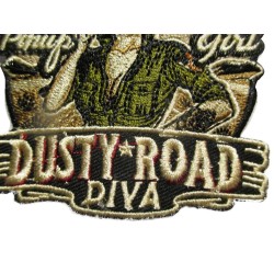 Patch Dusty Road Diva Pin Up Girl 7.5x7.5 cm Écusson Thermocollant
