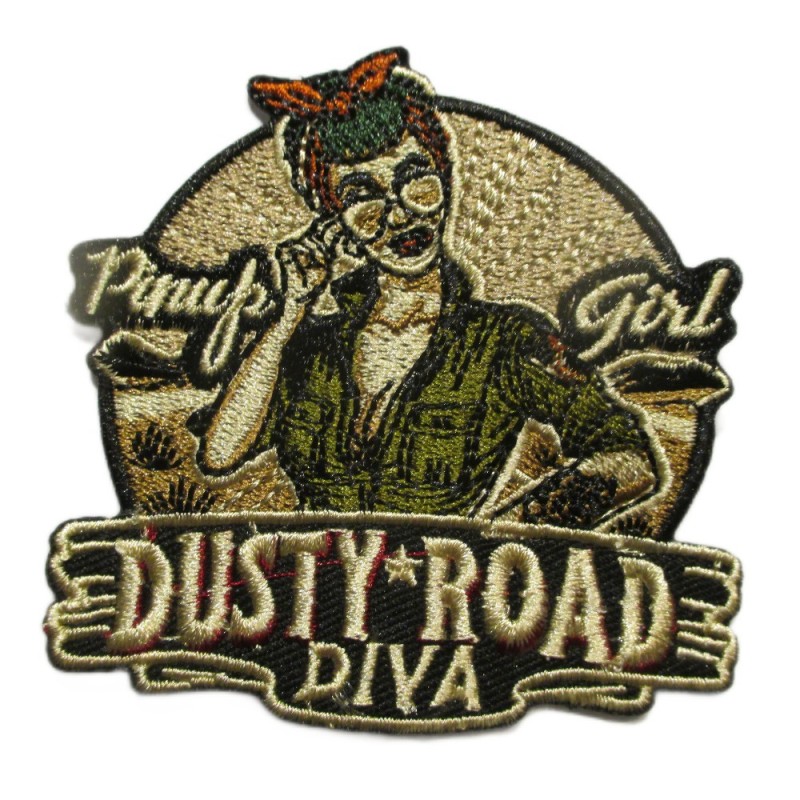 Patch Dusty Road Diva Pin Up Girl 7.5x7.5 cm Écusson Thermocollant
