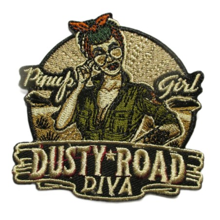 Patch Dusty Road Diva Pin Up Girl 7.5x7.5 cm Écusson Thermocollant
