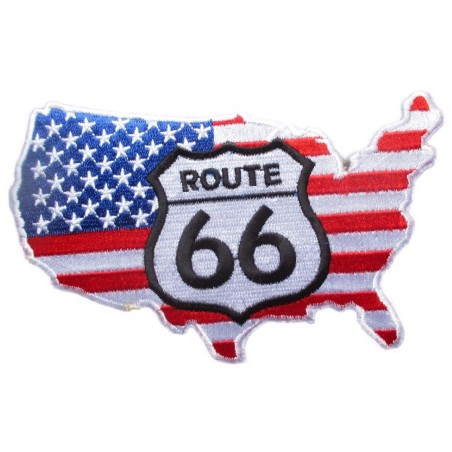 Patch Continent USA Route 66 12x8 cm Écusson Thermocollant USA Drapeau
