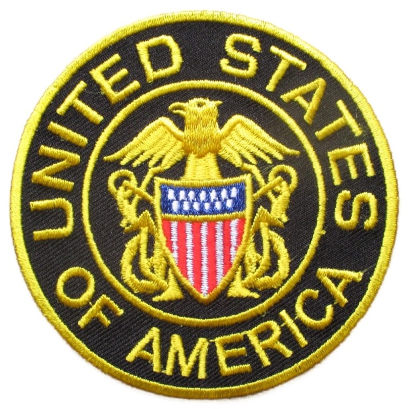 Patch Rond États-Unis d'Amérique 7.5 cm Écusson Thermocollant USA Drapeau
