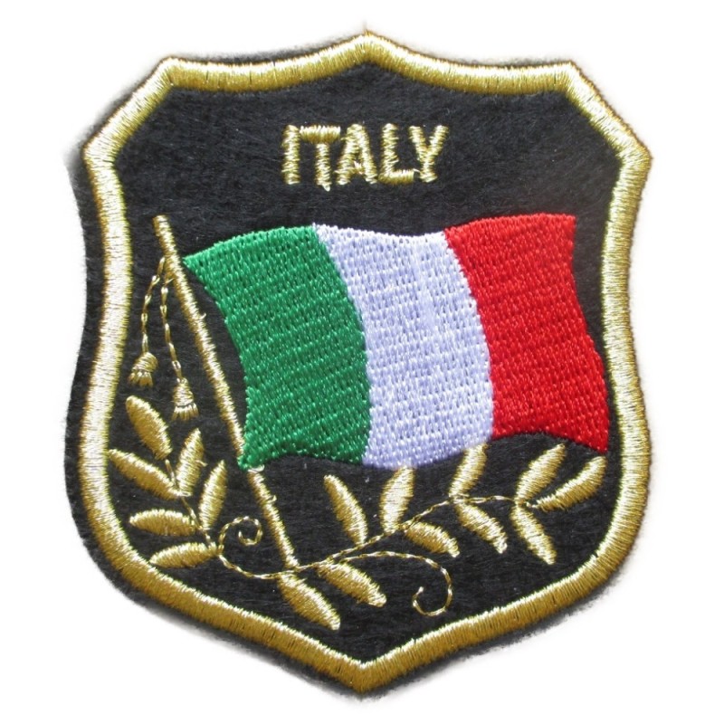 Patch blason Italie 10x9 cm écusson thermocollant drapeau italien biker