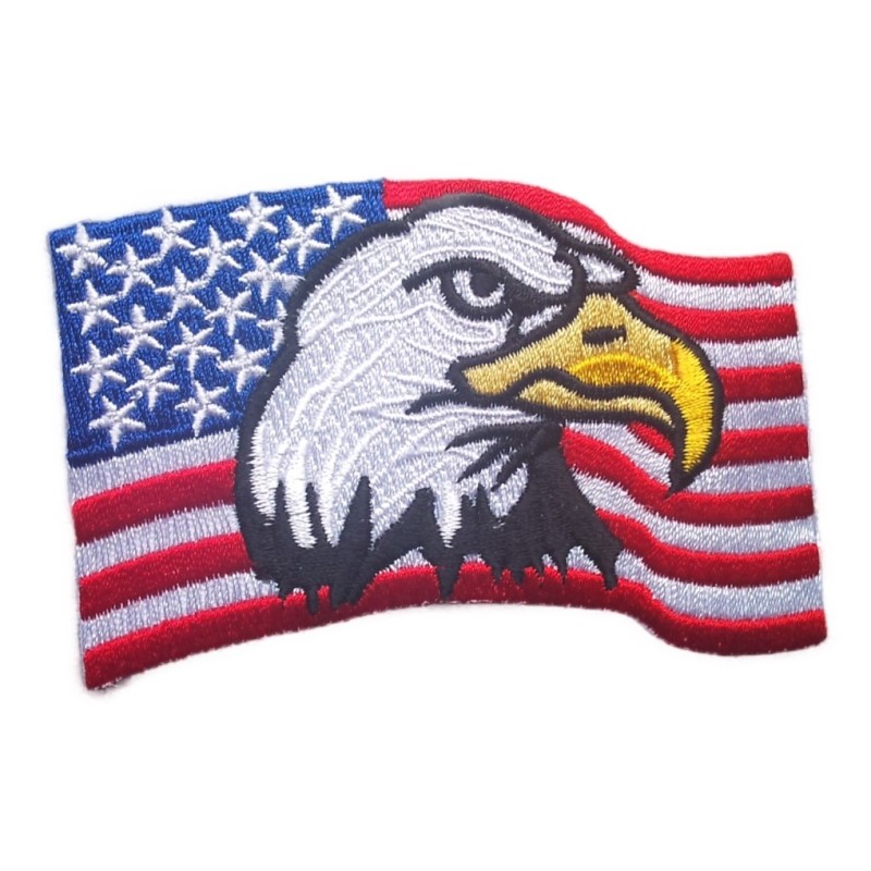 Patch Adler USA Flagge Plissee Aufnäher Country Biker Rock
