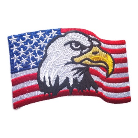 Patch Adler USA Flagge Plissee Aufnäher Country Biker Rock
