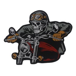 Lot de 3 grands patchs Loup Solitaire motard moto rouge pour dos de veste
