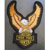 Grand patch aigle moto ride free biker 30x24cm écusson thermocollant
