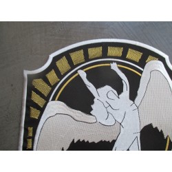 Großer LED Zeppelin Ikarus Wappen goldfarben 30x23 cm Aufnäher zum Aufbügeln
