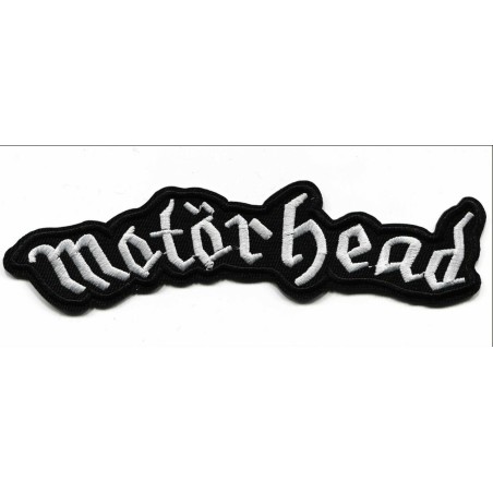 Patch Motorhead Logo Schriftzug Schwarz Weiß 15x3.5 cm Rock Aufnäher zum Aufbügeln für Jacke Hemd
