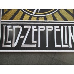 Großer LED Zeppelin Ikarus Wappen goldfarben 30x23 cm Aufnäher zum Aufbügeln
