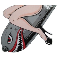 Aufkleber Pin Up Rote Haare Sexy & Verführerisch Blick nach Links 13x12 cm