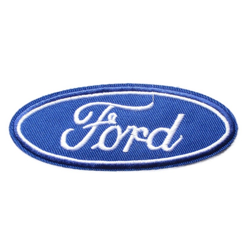 Patch Logo Ford Ovale Bleu Thermocollant Auto 10x7cm
