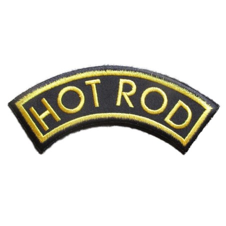 Patch Hot Rod Banner Schwarz und Gelb - Aufbügler für Jacke Blouson
