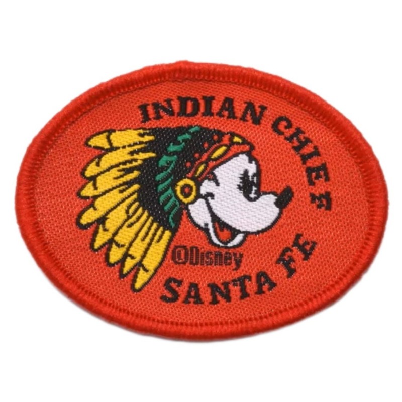 Kleiner Aufnäher Mickey Indian Chief Santa Fe 5,5x4,1cm Bügelflicken Kinderkleidung
