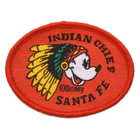 Kleiner Aufnäher Mickey Indian Chief Santa Fe 5,5x4,1cm Bügelflicken Kinderkleidung
