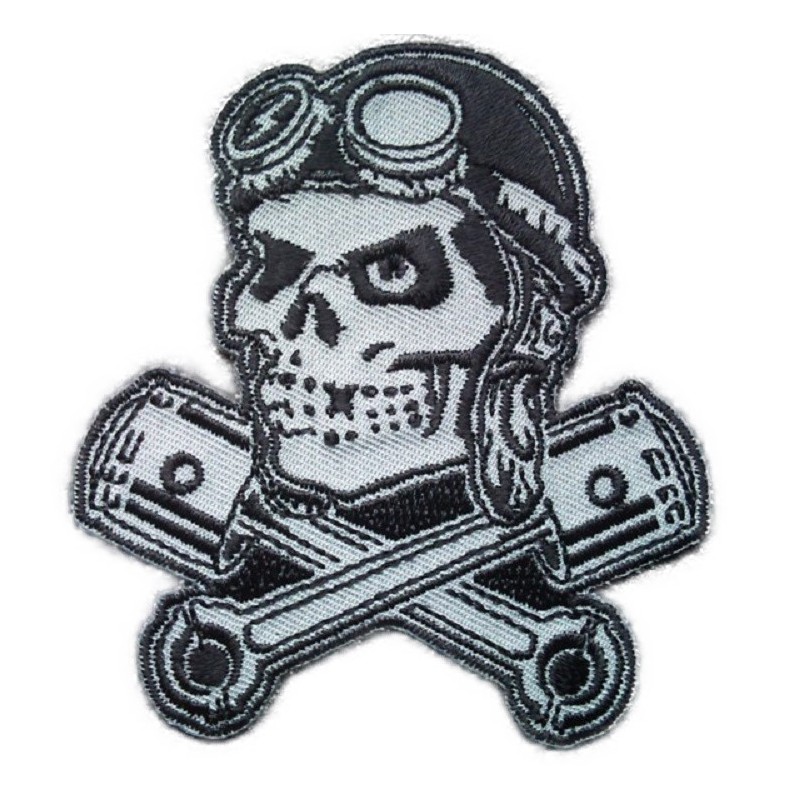 Patch crane  aviateur ou motard piston ? Écusson rock and roll