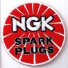 Patch Logo NGK Rund Rot Zündkerzen Aufnäher Garage Jacke Hemd
