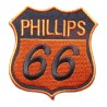 patch Phillips 66 blason orange 8.5x8 cm écusson thermocollant huile essence garage

