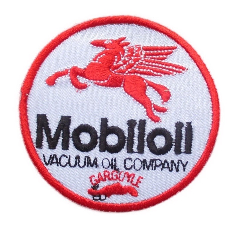 patch mobiloil rond écusson thermocollant garage huile
