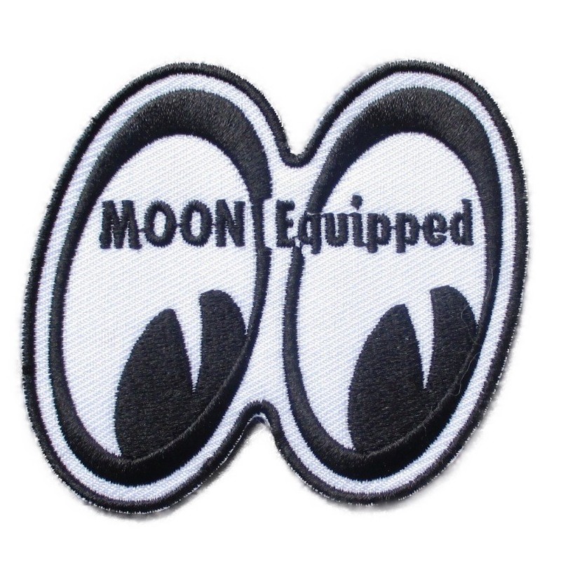 patch moon equipped oeil noir blanc écusson thermocollant