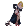 Mini Pin-up & Hunde Sticker im 50er Jahre Stil - Sexy Aufkleber

