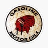 Sticker indian gasoline moto oils Vieilli Rond 7cm - Autocollant