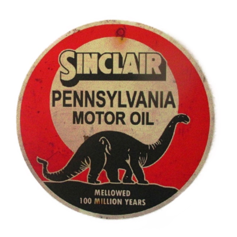 Mini-Aufkleber Sinclair Pennsylvania Motor Oil Dinosaurier Vintage-Look 7,5cm
