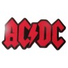 Kleiner Patch Hard Rock Band AC/DC rotes Logo 7x3,5 cm Aufnäher zum Aufbügeln für Jacke Hemd
