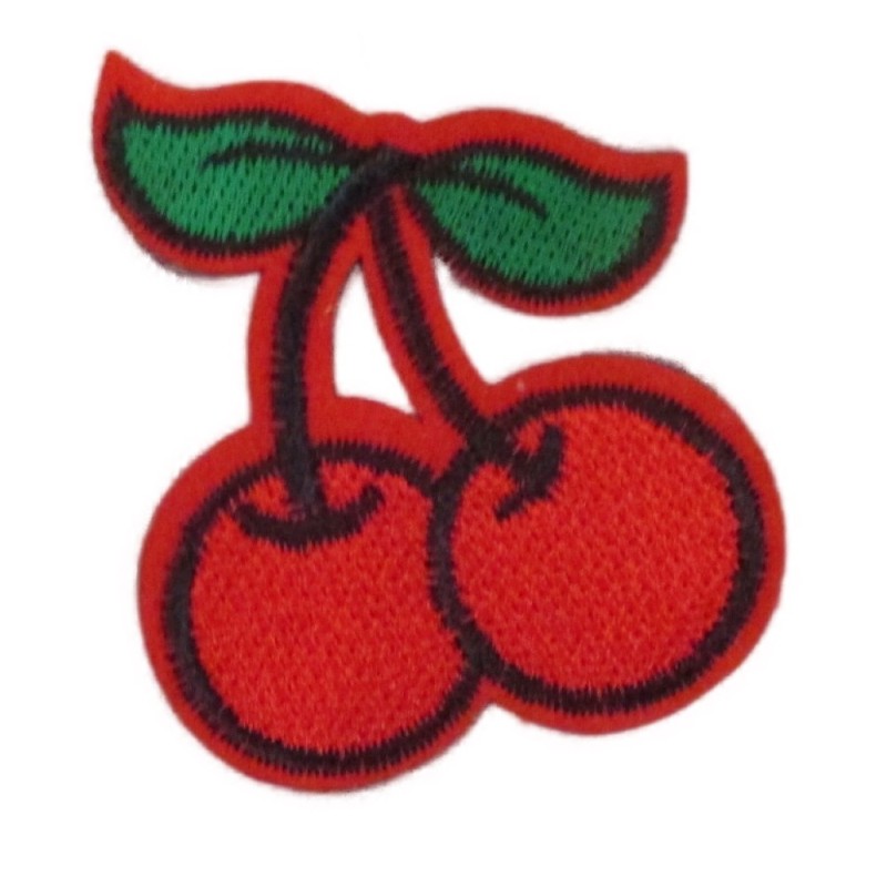 Patch petite cerise rouge 5,5x5 cm écusson pin-up rock'n'roll
