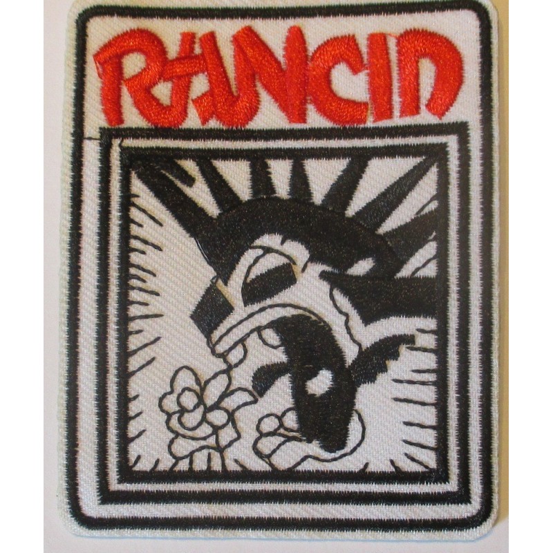 Patch du groupe Rancid logo blanc 8.5x7cm écusson thermocollant rock
