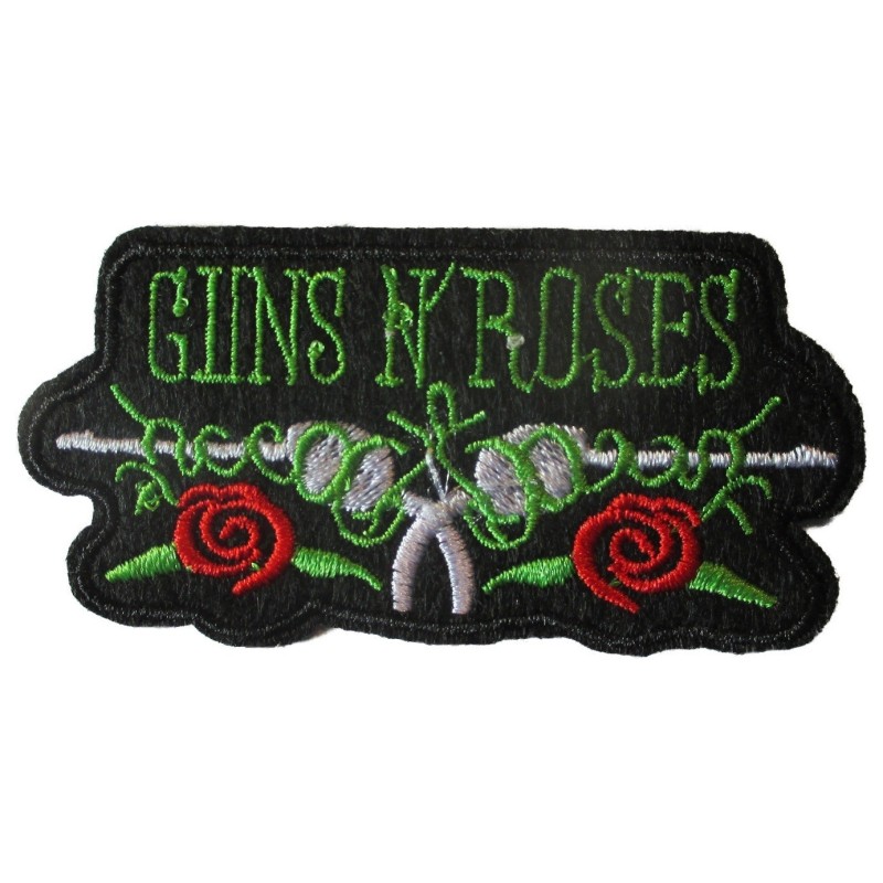 Patch du groupe Guns N' Roses petit modèle fleur 7.5x3.5 cm écusson thermocollant rock
