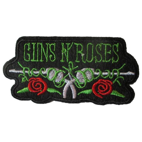 Patch du groupe Guns N' Roses petit modèle fleur 7.5x3.5 cm écusson thermocollant rock
