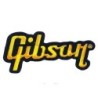 Patch Gibson Guitare Noir et Jaune 11.5x5.2 cm Écusson Thermocollant Rock
