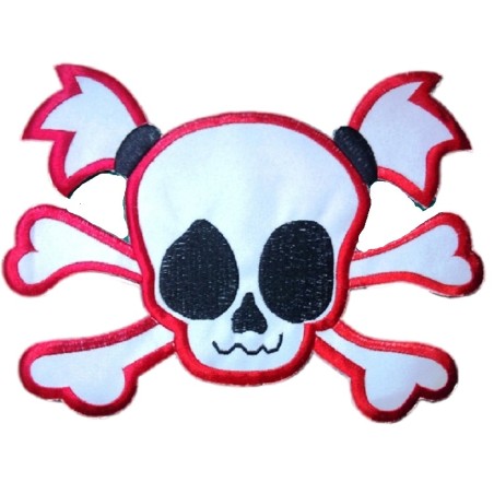 Gros patch fillette à couette pirate dos veste - écusson 20cm