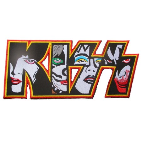 Großer Kiss Hard Rock Band Aufnäher 29x12.5 cm Rücken Kutte Jacke Biker Fan Musik
