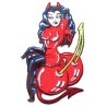 Patch Diablesse Rouge Assise sur des Cerises Rockabilly Rock
