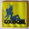 Patch Good Girl Ange Bleu sur Fond Jaune 6x6cm Écusson Thermocollant Rock
