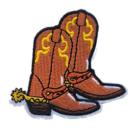 Patch santiag bottes de cowboy 7x7cm écusson country thermocollant
