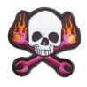 Patch crane avec clés et flammes - Écusson thermocollant