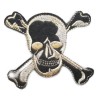 Patch crane pirate noir, or et doré - Écusson tête de mort