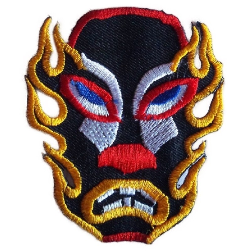 Patch crane Tiki Flammes Écusson Rockabilly Rock Roll Moto