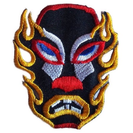 Patch crane Tiki Flammes Écusson Rockabilly Rock Roll Moto