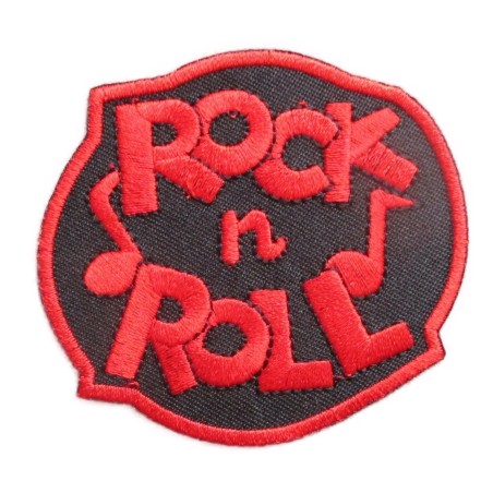 Patch Logo Rock'n'Roll Rot Aufbügler Herren Damen Rockabilly
