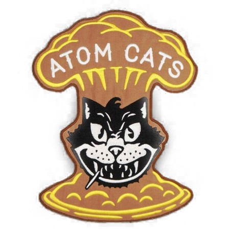 Kleiner Atom Cats Patch 10,5x8 cm Aufnäher Rockabilly Jacke Blouson Rock'n'Roll
