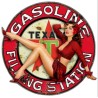 petit autocollant pin up logo Texaco station-service essence 8cm