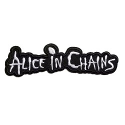 Patch Alice in Chains Schwarz Weiß 12x4cm Hard Rock Roll Aufnäher zum Aufbügeln