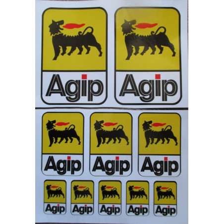 Lot de 10 stickers Agip 28x20cm autocollant déco voiture garage